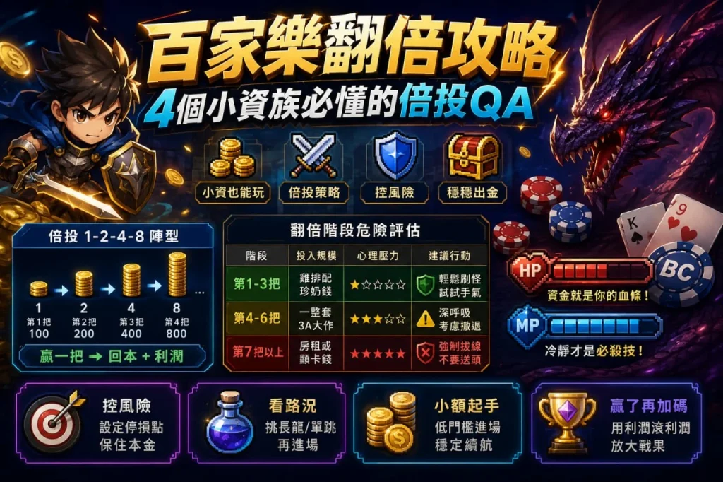 百家樂翻倍攻略，倍投策略與資金控管完整解析